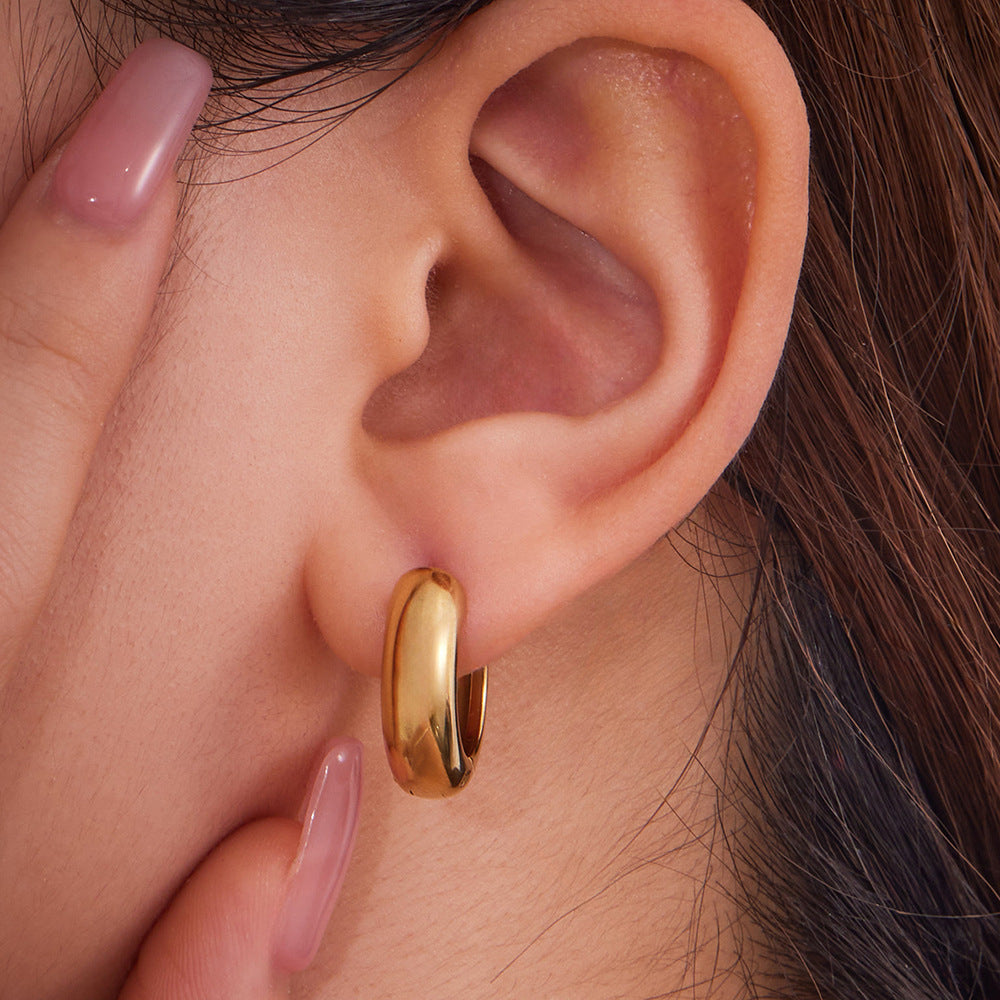 Planderful Womens Ring Earrings Stainless 18K Gold Plated