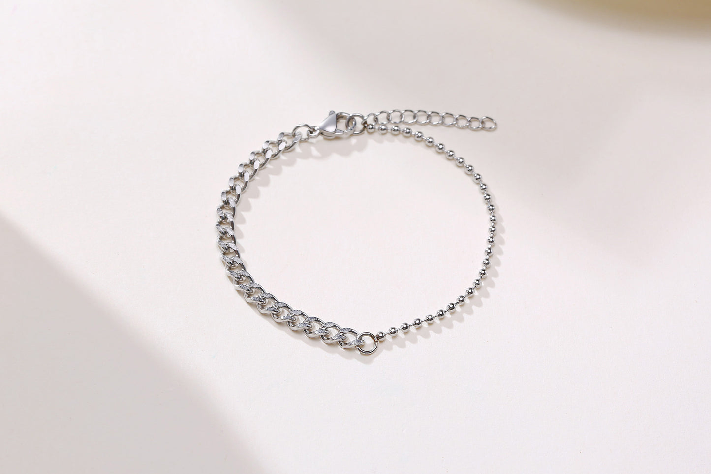 Stainless Steel Grinding Chain Bead Necklace Bracelet Set