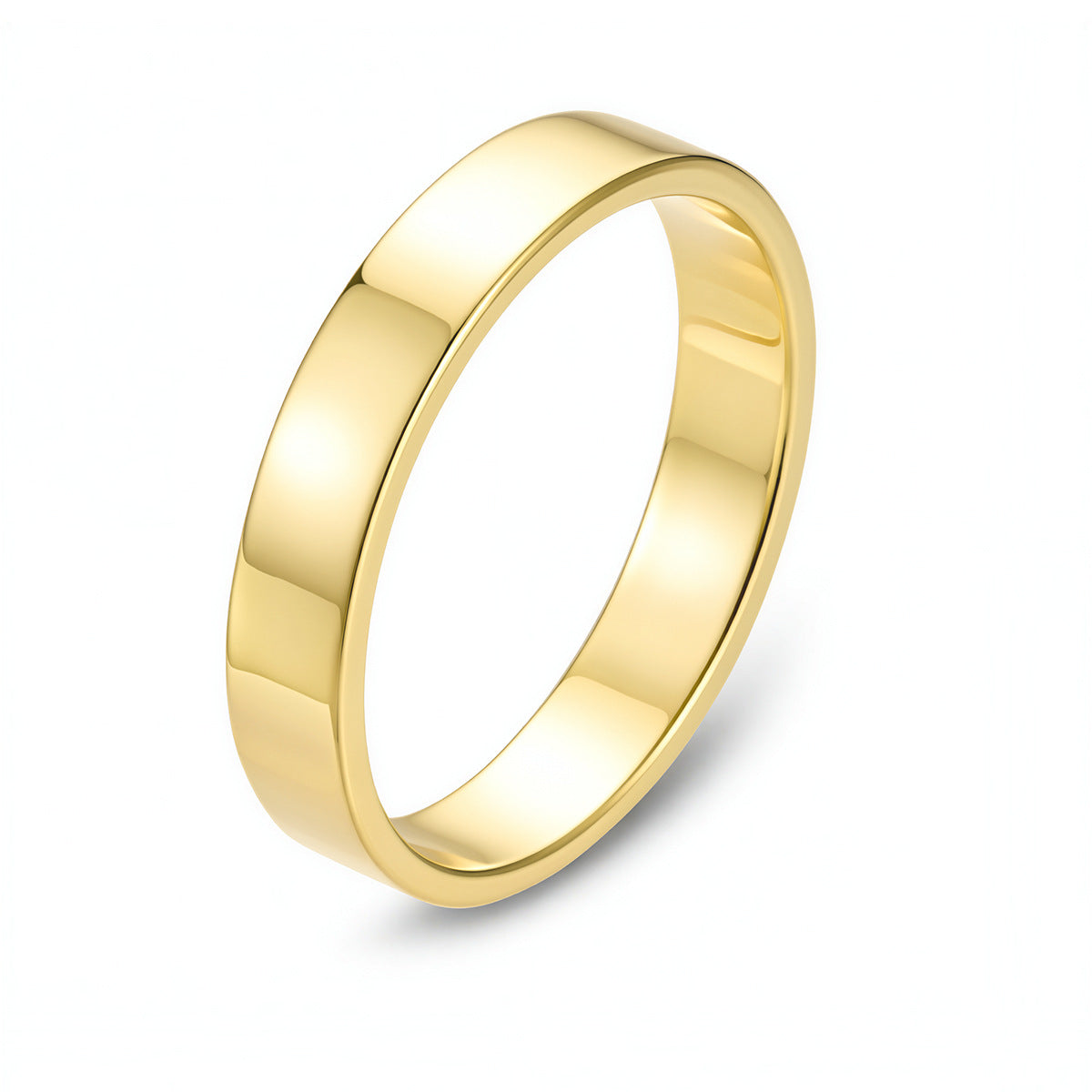 S925 Silver Minimalist Smooth Plain Ring, Foreign Trade And Gold-Plated Wide Plain Ring