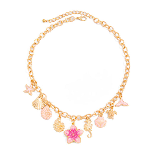 Shell, Seahorse & Fishtail Coastal Necklace
