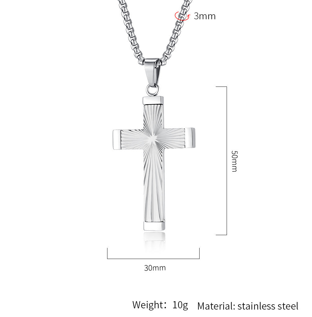Steel Necklace – Elegant Men's Cross
