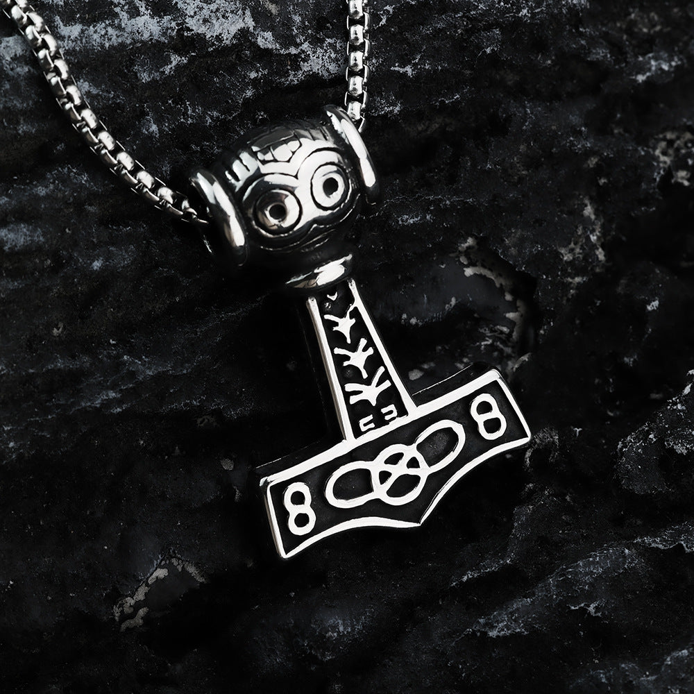 Hip-Hop European American Neckwear Viking Hammer Pendant Necklace