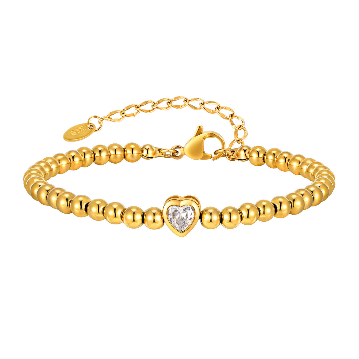 Heart Zircon Copper Bracelet