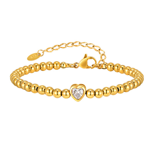 Heart Zircon Copper Bracelet