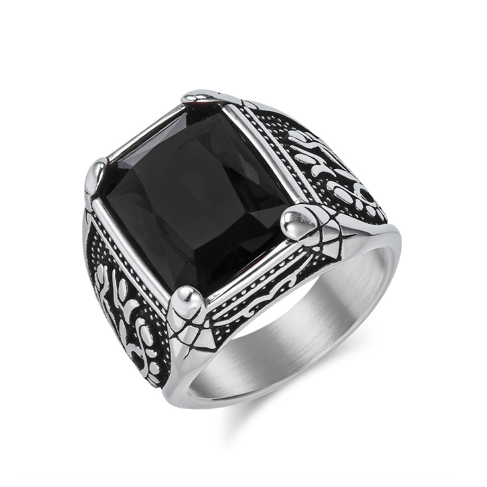 Imitation Gemstone Ring – Vintage Men's Ring