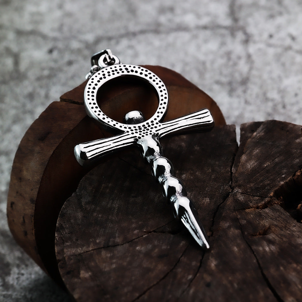 Vintage Skull Cross Stainless Steel Men's Pendant Necklace