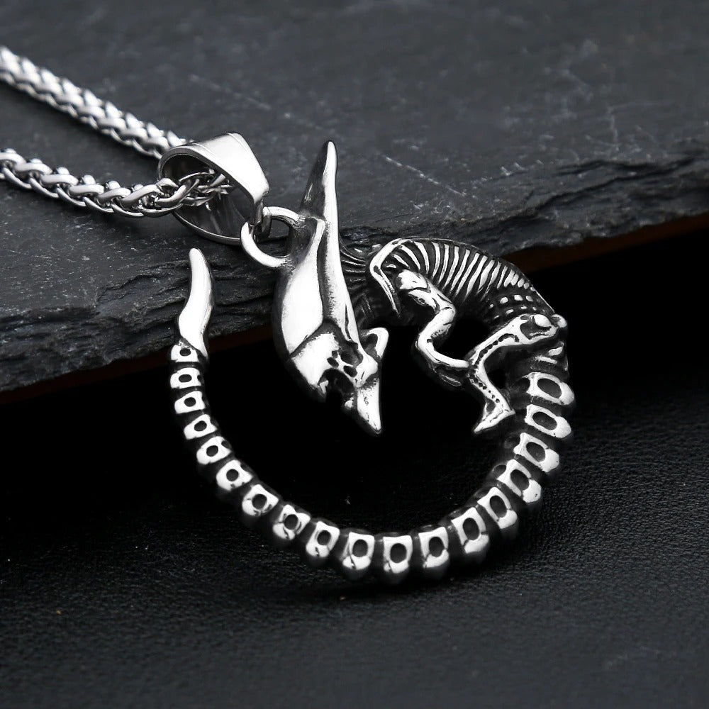 Skull Viking Stainless Steel Men's Pendant Necklace