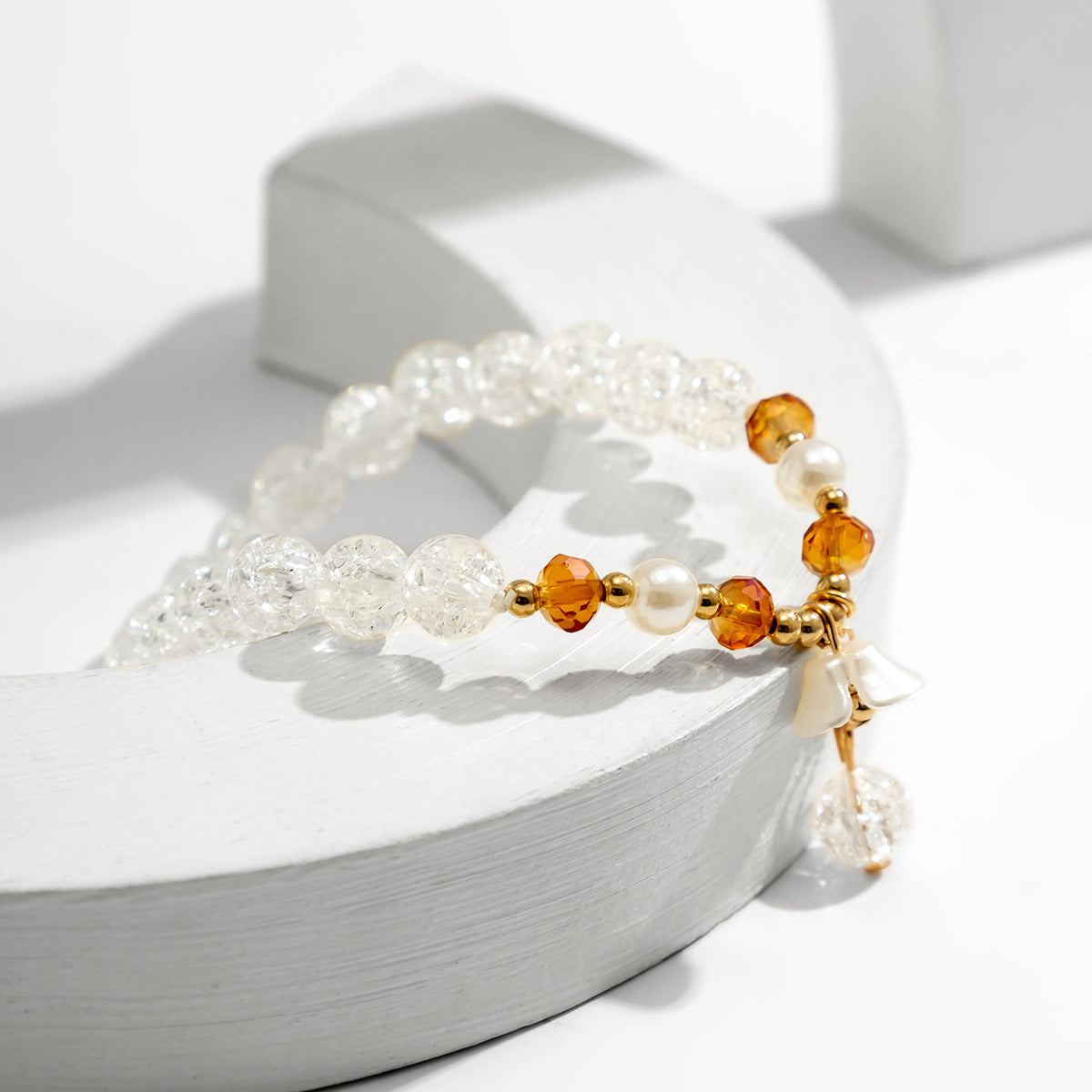 Planderful Vienna Verve Crystal Butterfly Bracelet For Women Elegant Beaded Elastic Jewelry