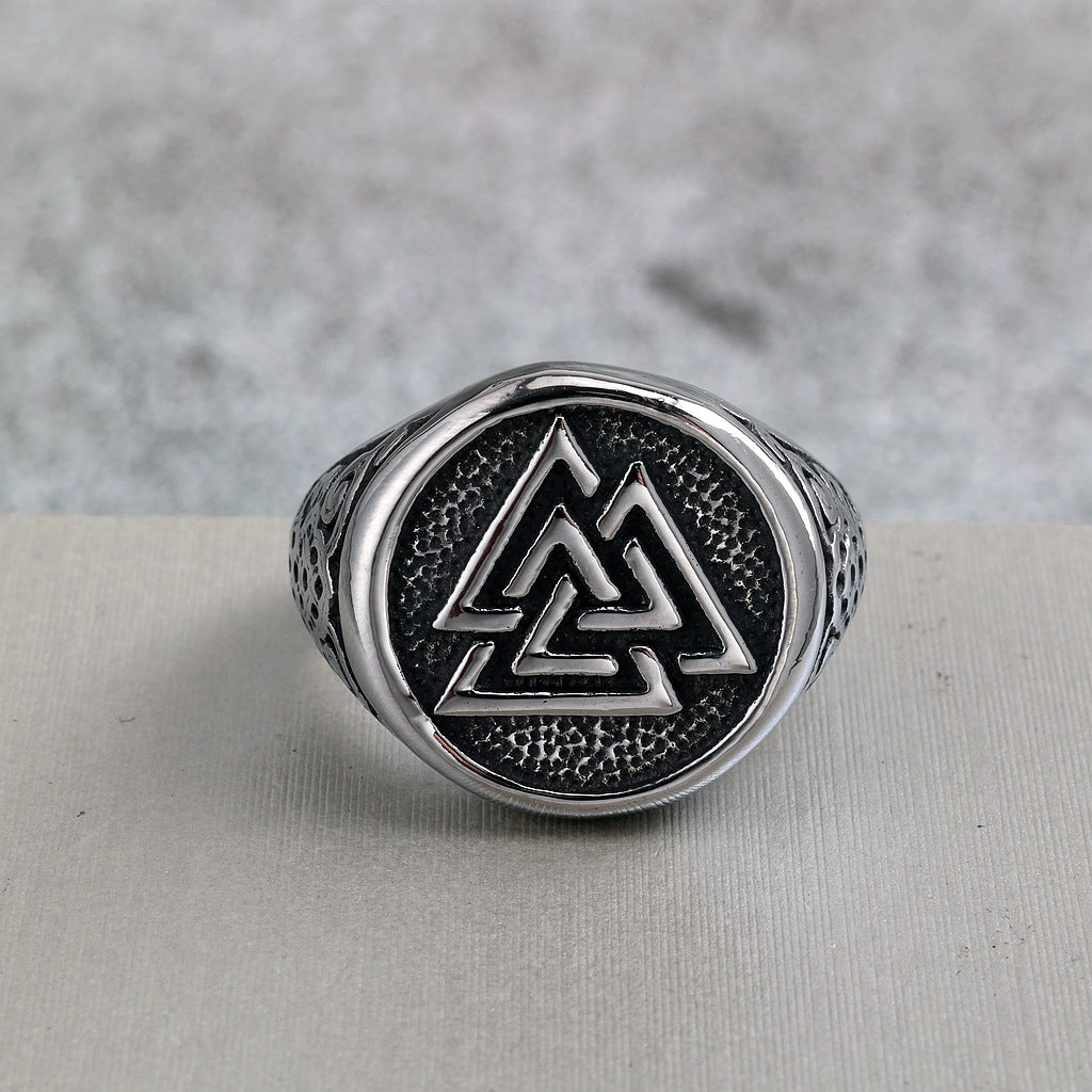 Vintage Viking Stainless Steel Men's Ring