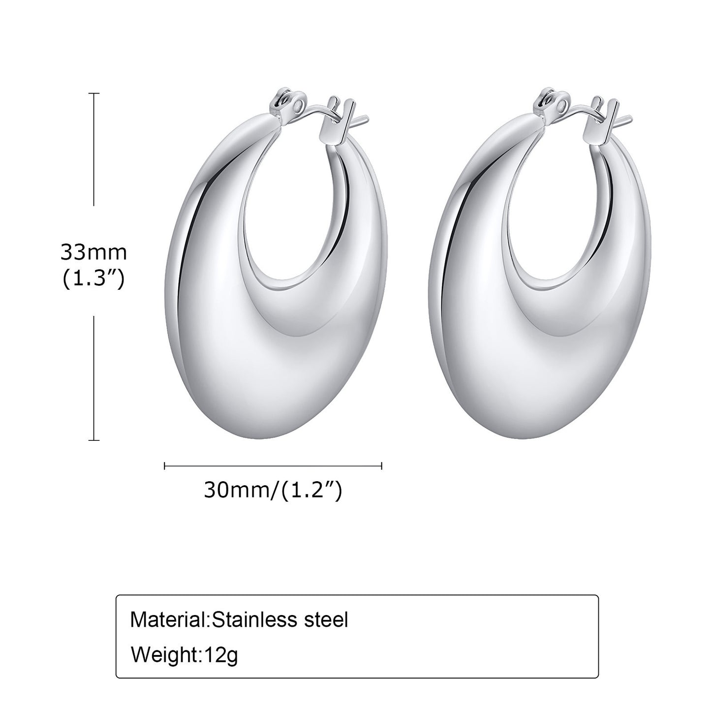 Fashion Trend Jewelry Hollow Earrings Titanium Steel 18K Gold