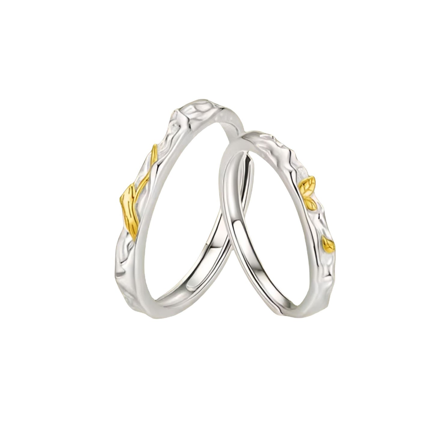 New 925 Sterling Silver Dead Wood Spring Ring Niche Valentine's Gift