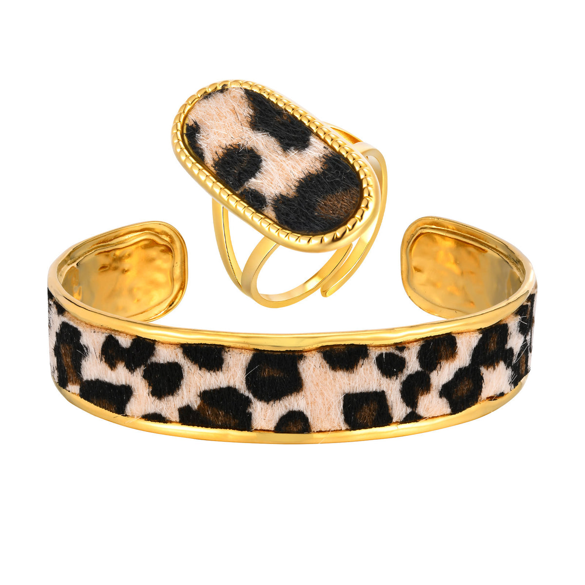 Leopard Motif Jewelry Collection – Bangle & Ring