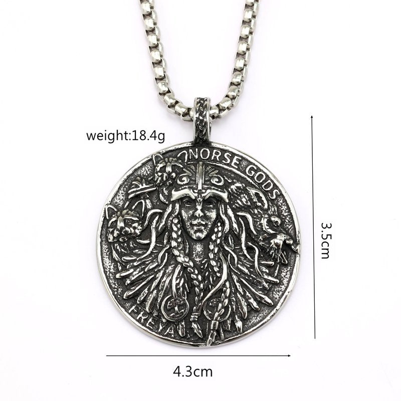 Viking Wolf Stainless Steel Men's Pendant Necklace