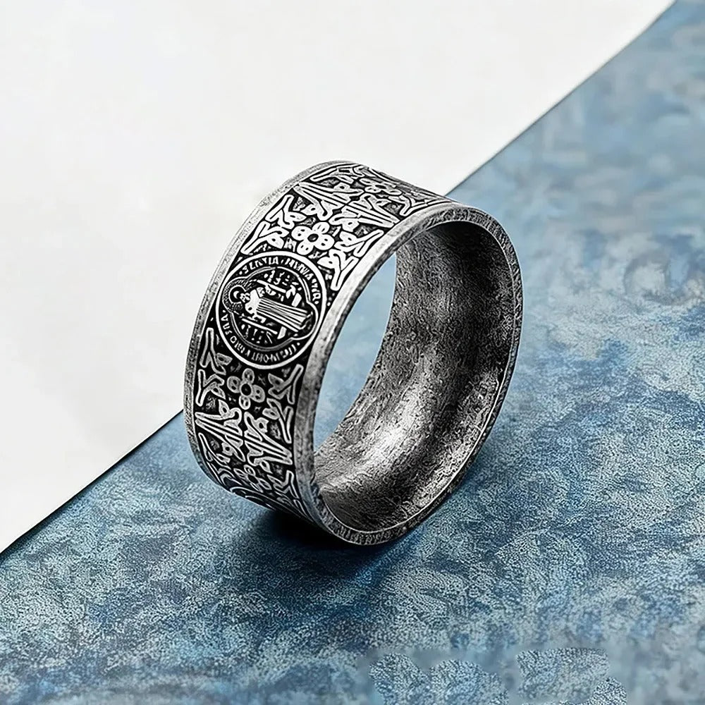 Vintage Cross Stainless Steel Men's Ring