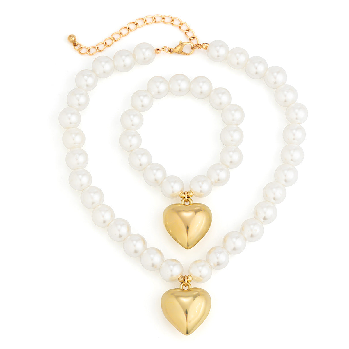 Stylish Geometric Bead Necklace for Women with Faux Pearl Detail