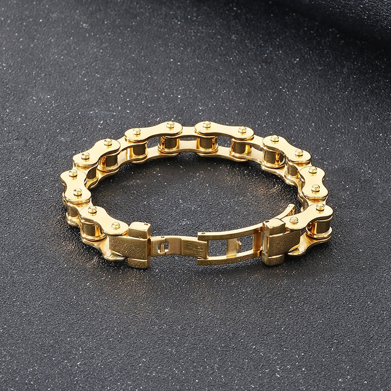 Planderful Mens Titanium Steel Bracelet Bicycle Woven