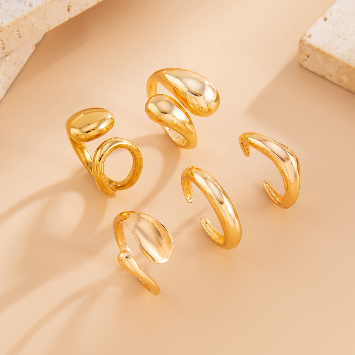 Planderful Vienna Verve Hug Ring For Women Geometric Opening Statement Jewelry Elegant Gift Idea