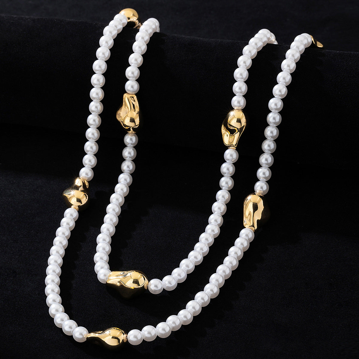 Planderful Vienna Verve Necklace – Elegant Multi-Layer Imitation Pearl Design