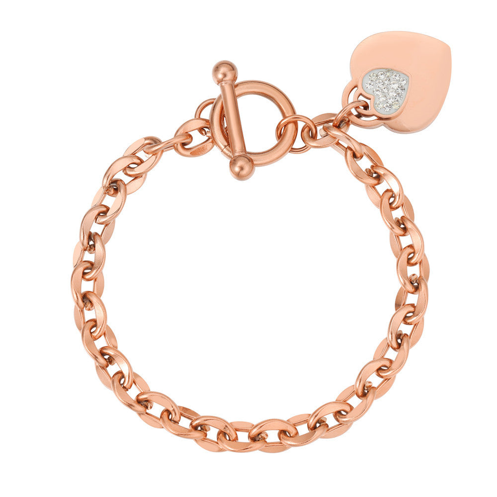 Peach Heart Titanium Steel Bracelet For Women By Planderful Everyday Genie Collection Statement Accessory
