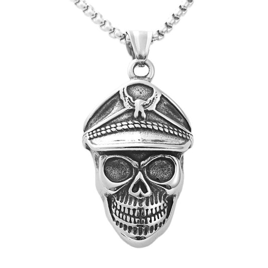 Personalized Titanium Steel Skull Pendant Necklace for Men - Retro Punk Style
