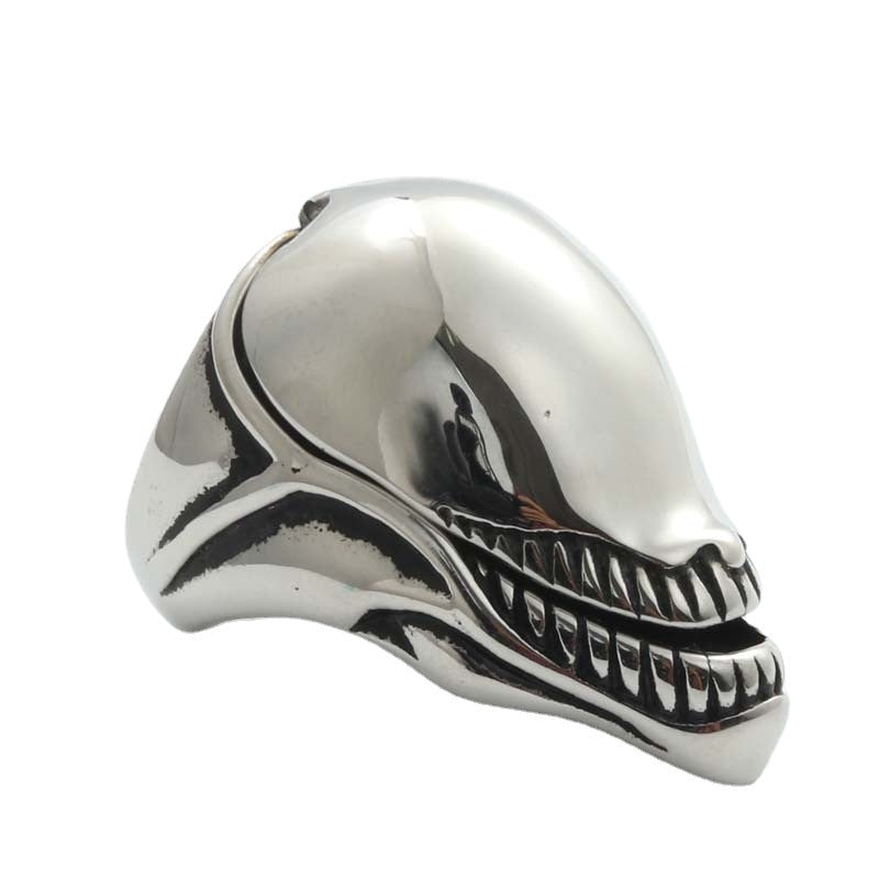 European And American Jewelry Titanium Steel Shark Head Ring