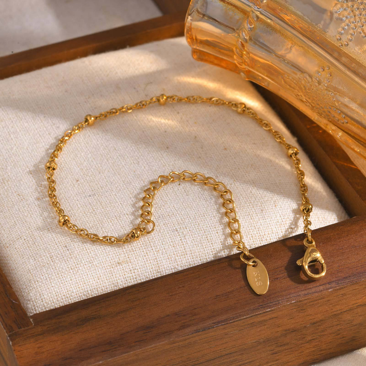 Stainless Steel Water Wave Bead Chain Necklace Bracelet Titanium Steel Collarbone Chain