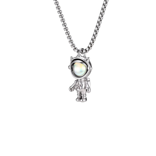 Astronaut Space Theme Trendy Stainless Steel Necklace for Men