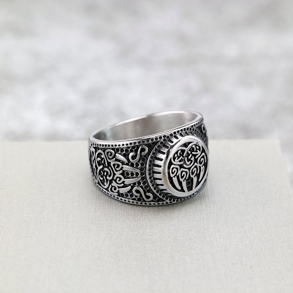 Vintage Nordic Stainless Steel Men's Ring