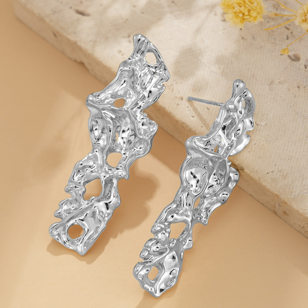 Planderful Lava Love Water Drop Earrings Irregular Geometric Statement Chic Jewelry For Modern Women