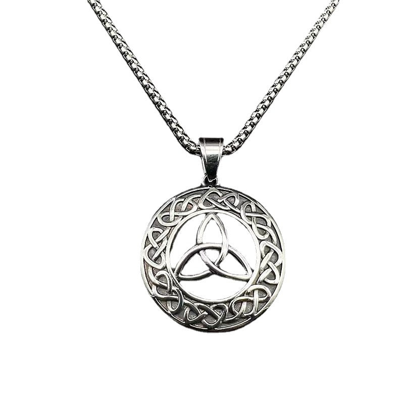 Celtic Concentric Knot Necklace Titanium Steel Polished By Planderful Everyday Genie For Unisex Viking Punk Fans