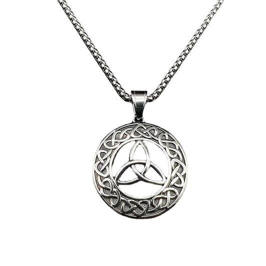 Celtic Concentric Knot Necklace Titanium Steel Polished By Planderful Everyday Genie For Unisex Viking Punk Fans