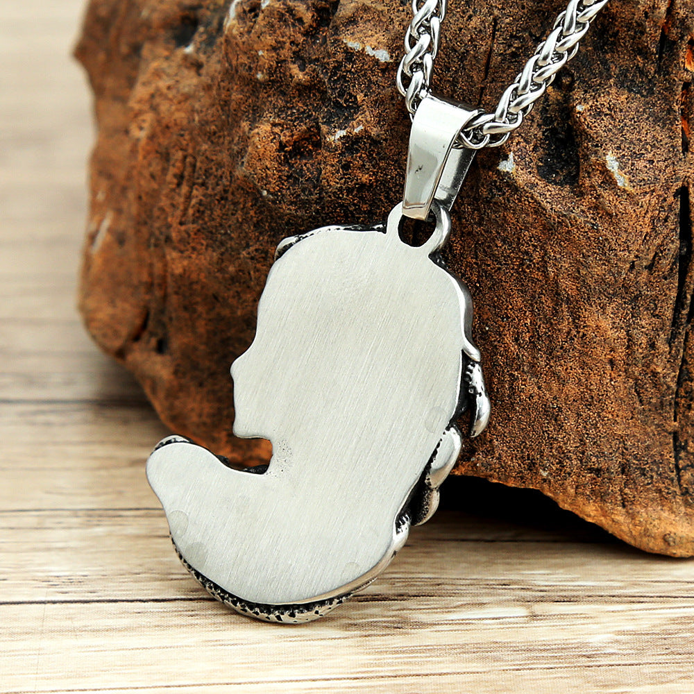 Planderful Medusa Necklace Stainless Steel Snake Pendant For Men Bold Greek Myth Jewelry Gift