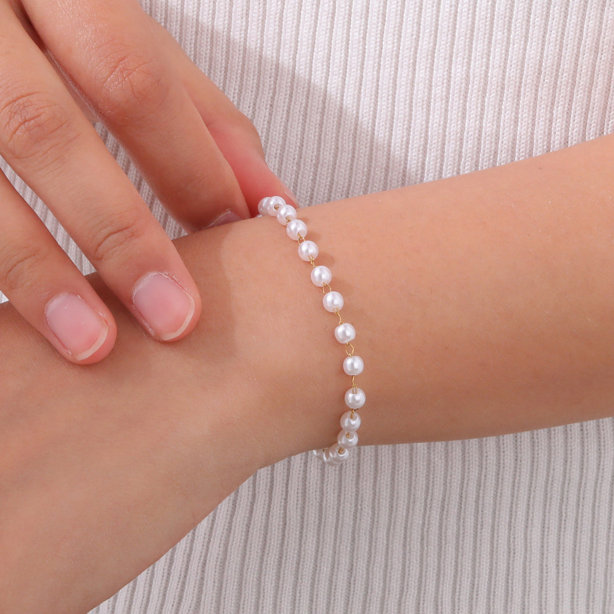 Pearl Stainless Steel Bracelet Unisex