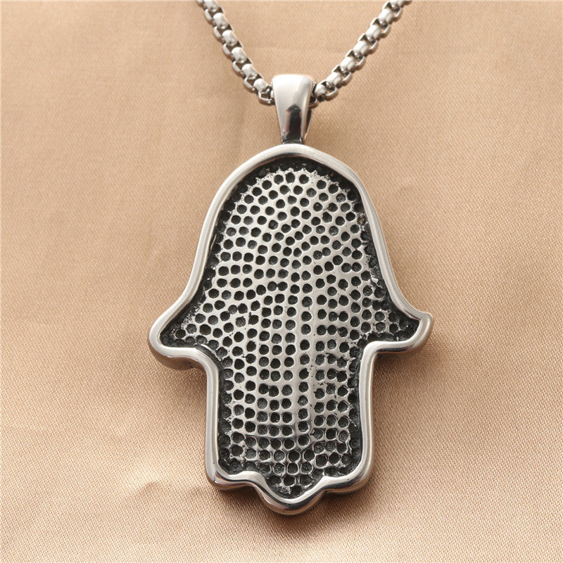 Titanium Steel Tiger Bergamot Pendant Necklace for Men - Retro Punk Style by Planderful