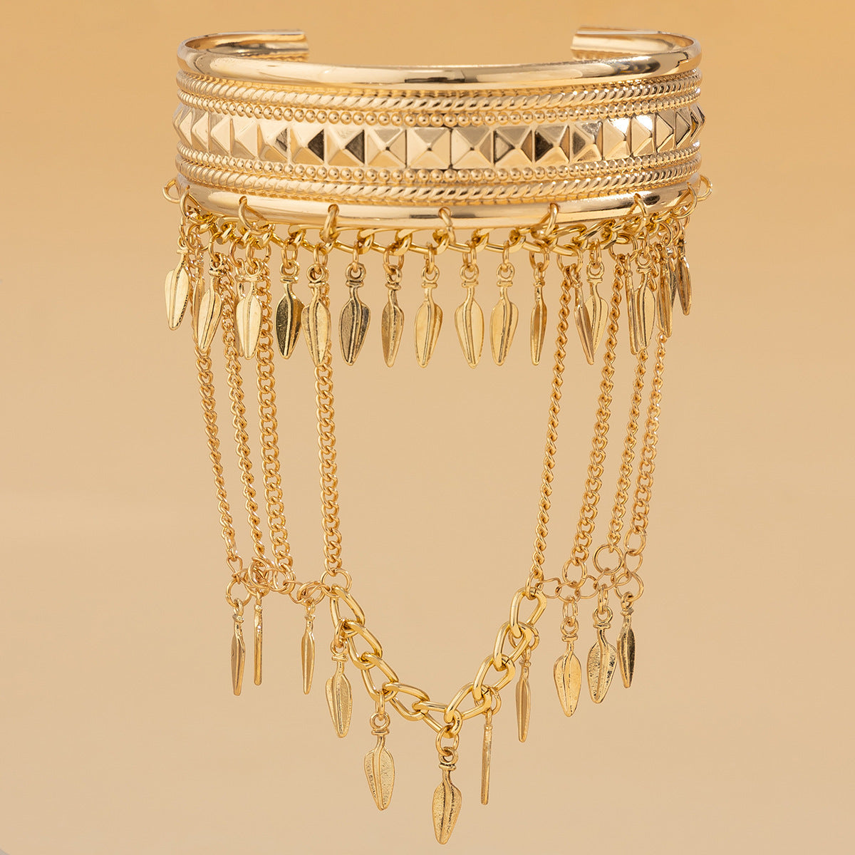 Denim Style Metal Co Fringed Arm Chain Ethnic Leaves Retro Arm Bracelet