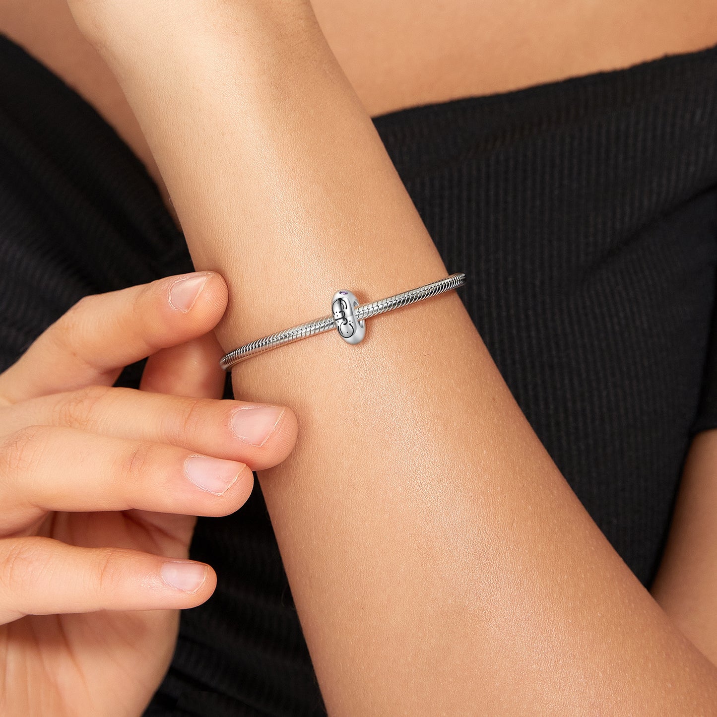 Planderful Jewelry Zodiac Spacer Bead Sterling Silver Zircon