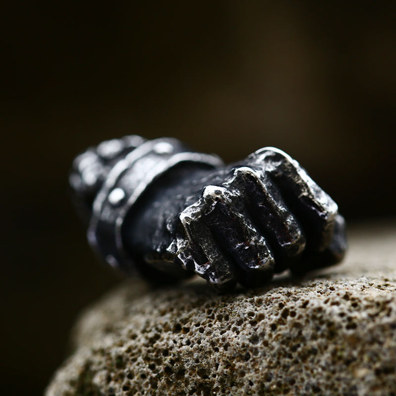 Bold Vintage Titanium Steel Power Fist Pendant for Punk Rock Men