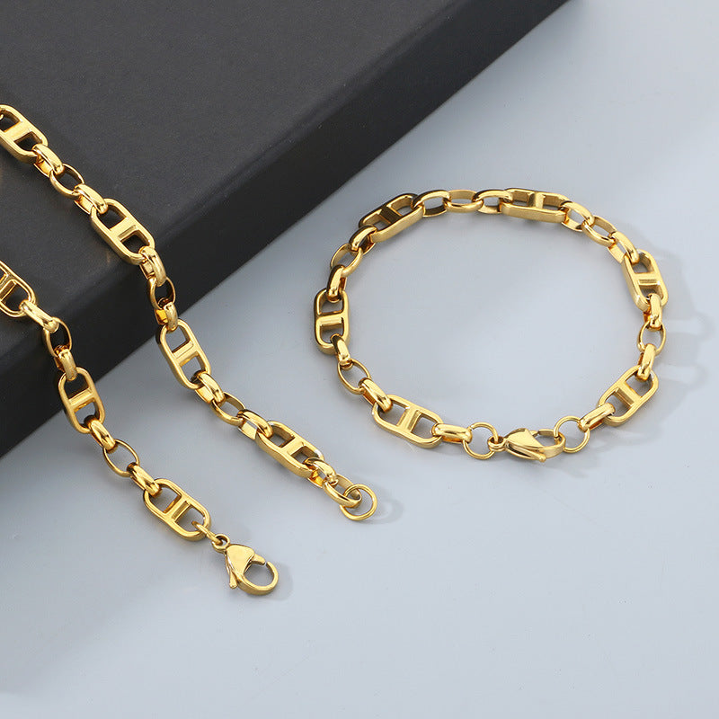 Hipster Hip Hop Japanese Chain Necklace Bracelet For Men