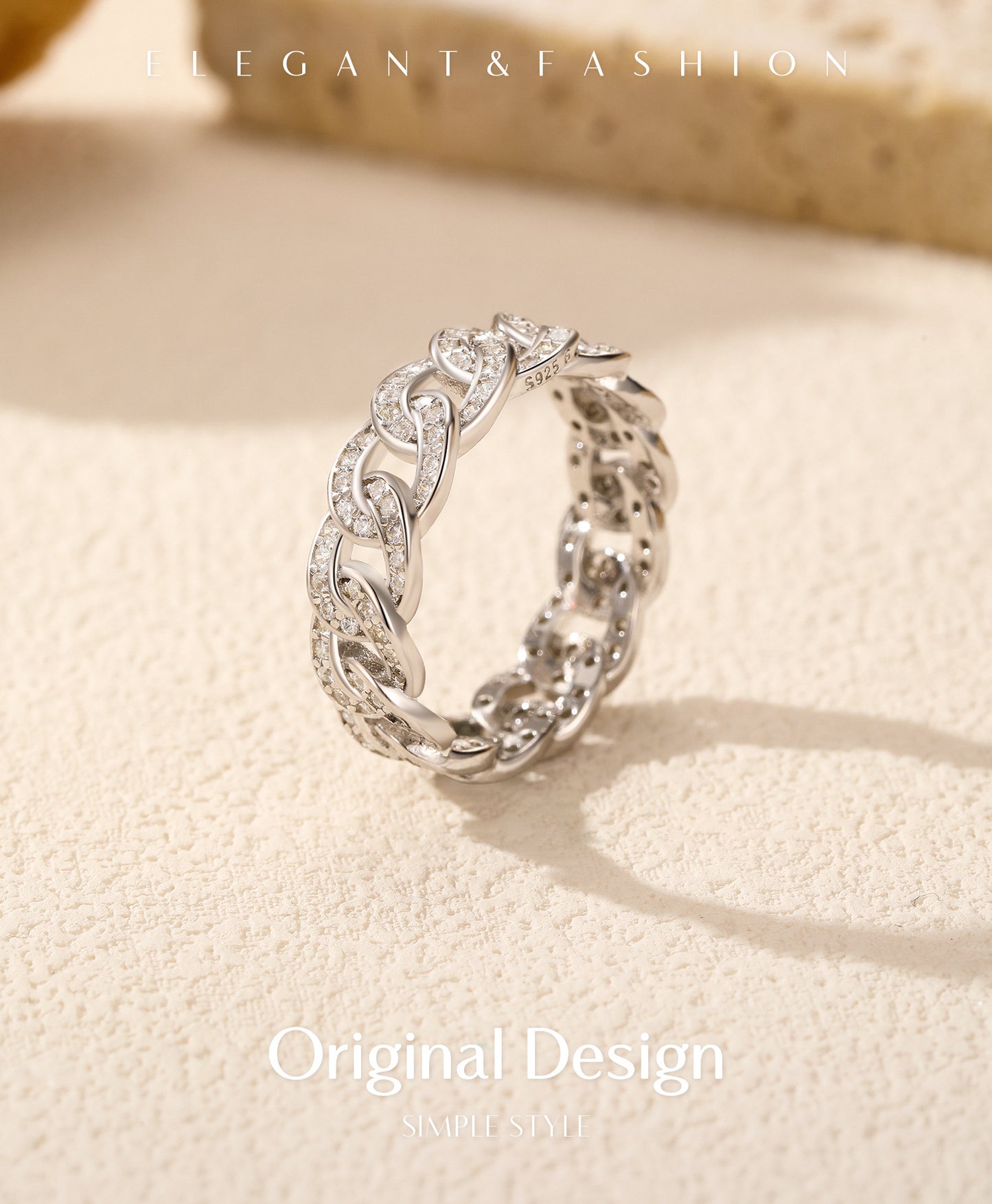 Planderful Everyday Genie Ring – Personalized Japanese Style with Interlocking Zircon