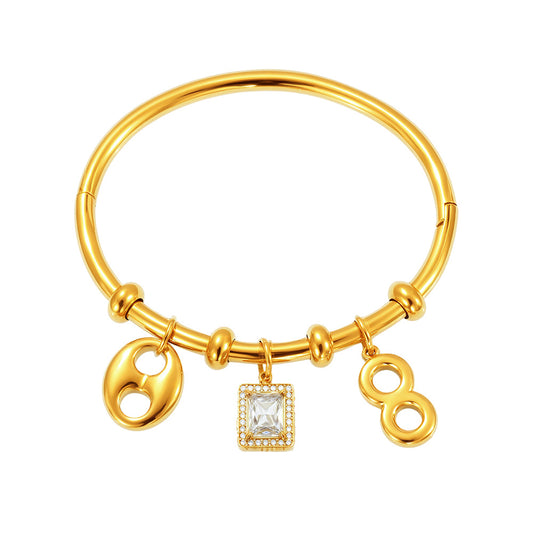 Planderful Zircon Geometric Pendant Bracelet Chic For Her