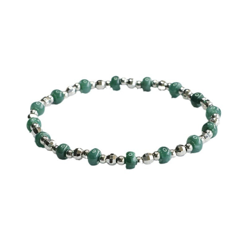 Blue Water Jadeite Abacus Bead 5 mm Bracelet