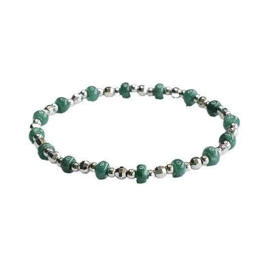 Blue Water Jadeite Abacus Bead 5 mm Bracelet