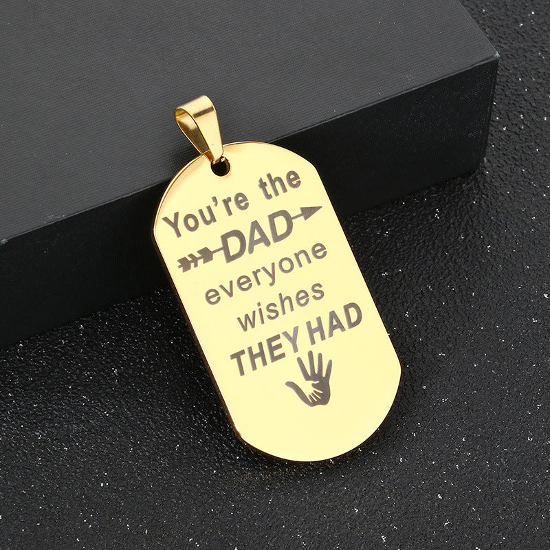 Planderful Dad Birthday Gift Stainless Steel Pendant Men