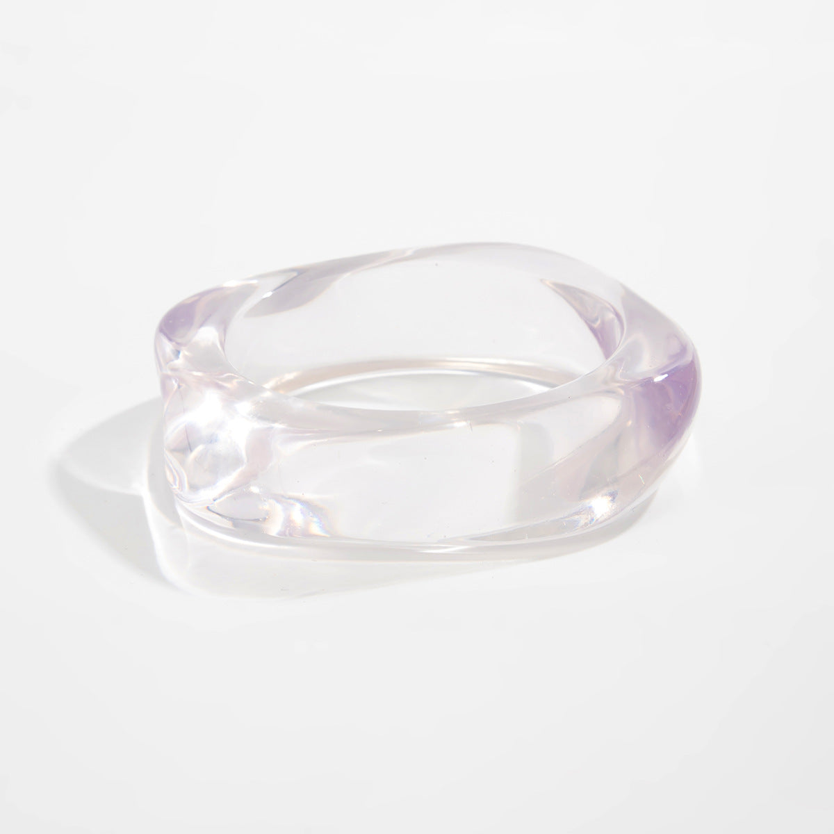 Transparent Irregular Section Bracelet Glossy Stacked Bracelet