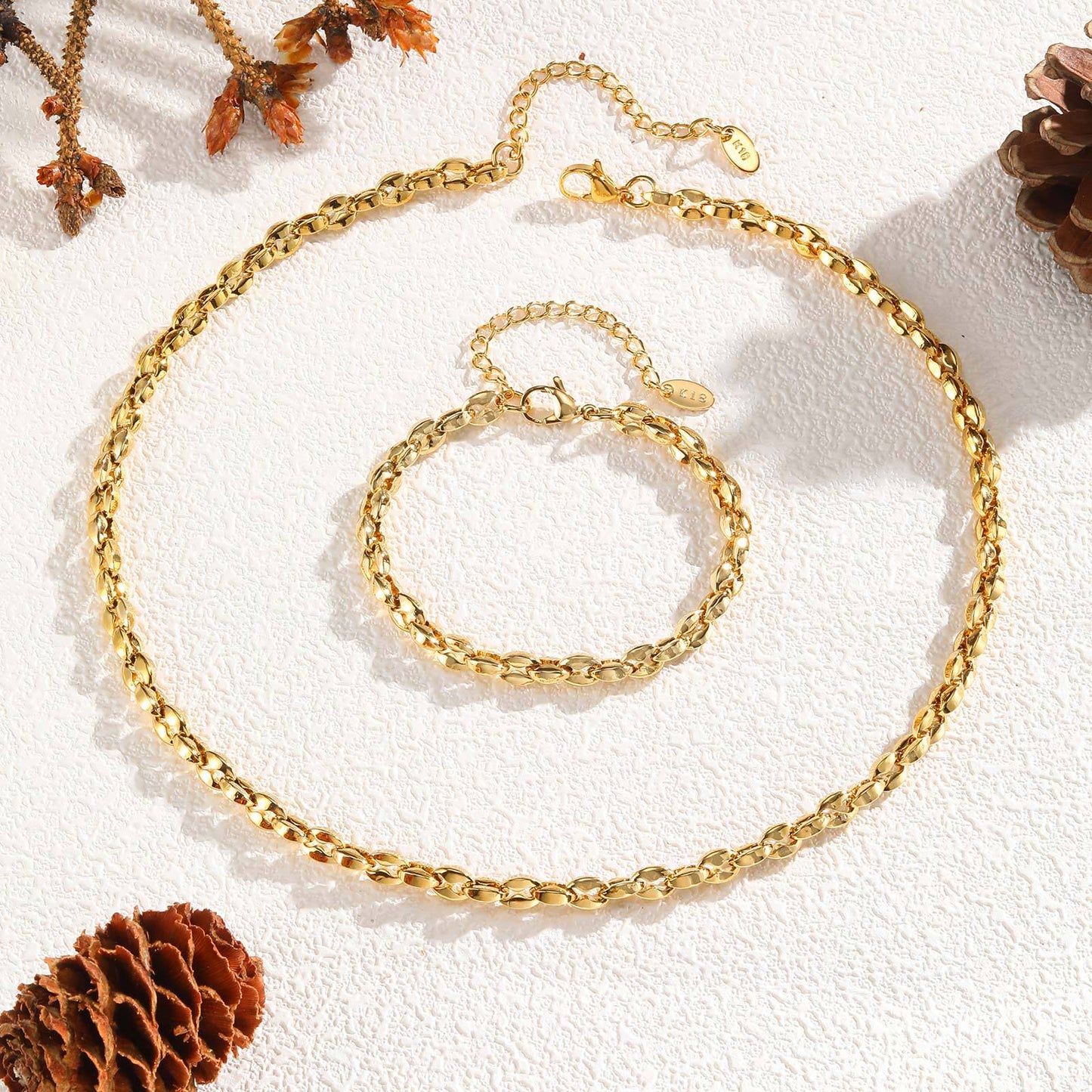 Stainless Steel European and American Niche Women's Gold Set