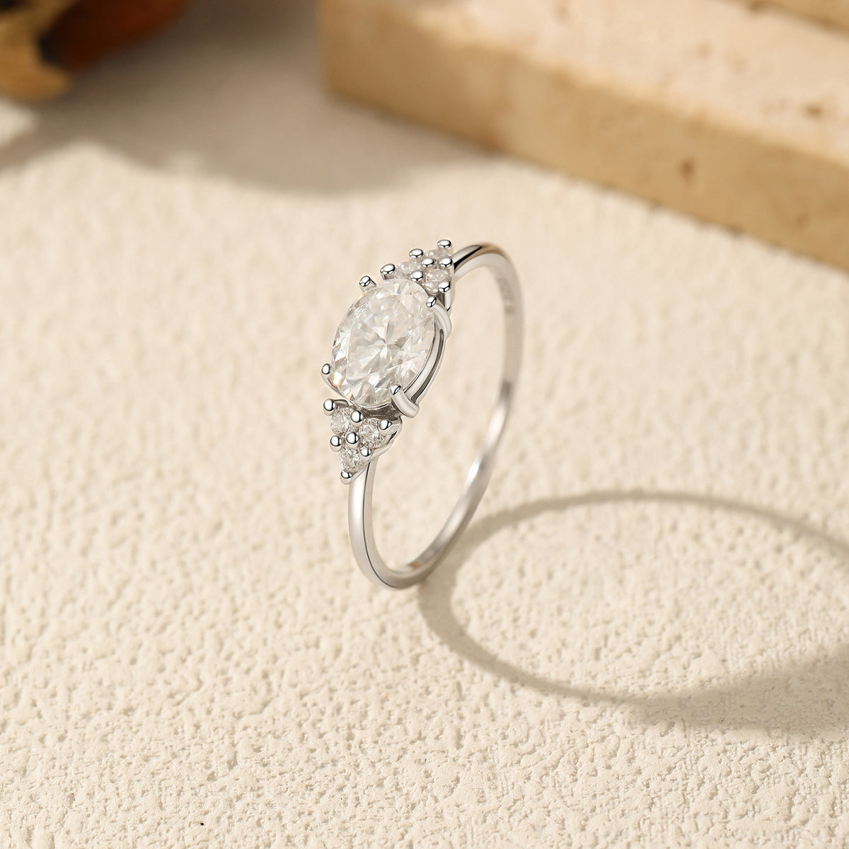 S925 Sterling Silver Brilliant Moissanite Solitaire Ring