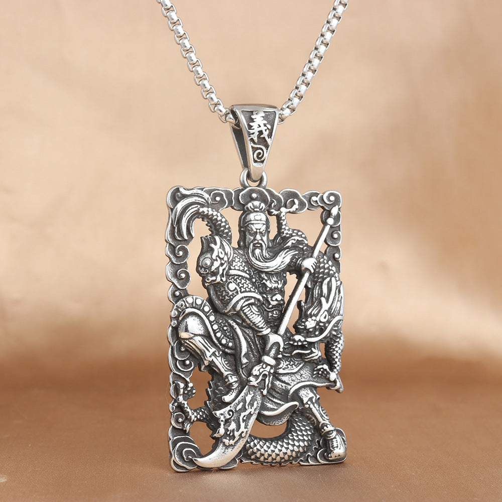 European And American Stainless Steel Hollow Square Pendant