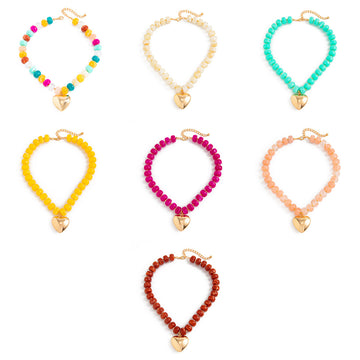 Candy-Color Heart Beaded Necklace
