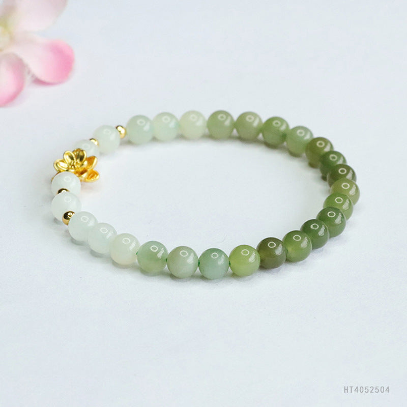 Hetian Jade Lotus Bracelet