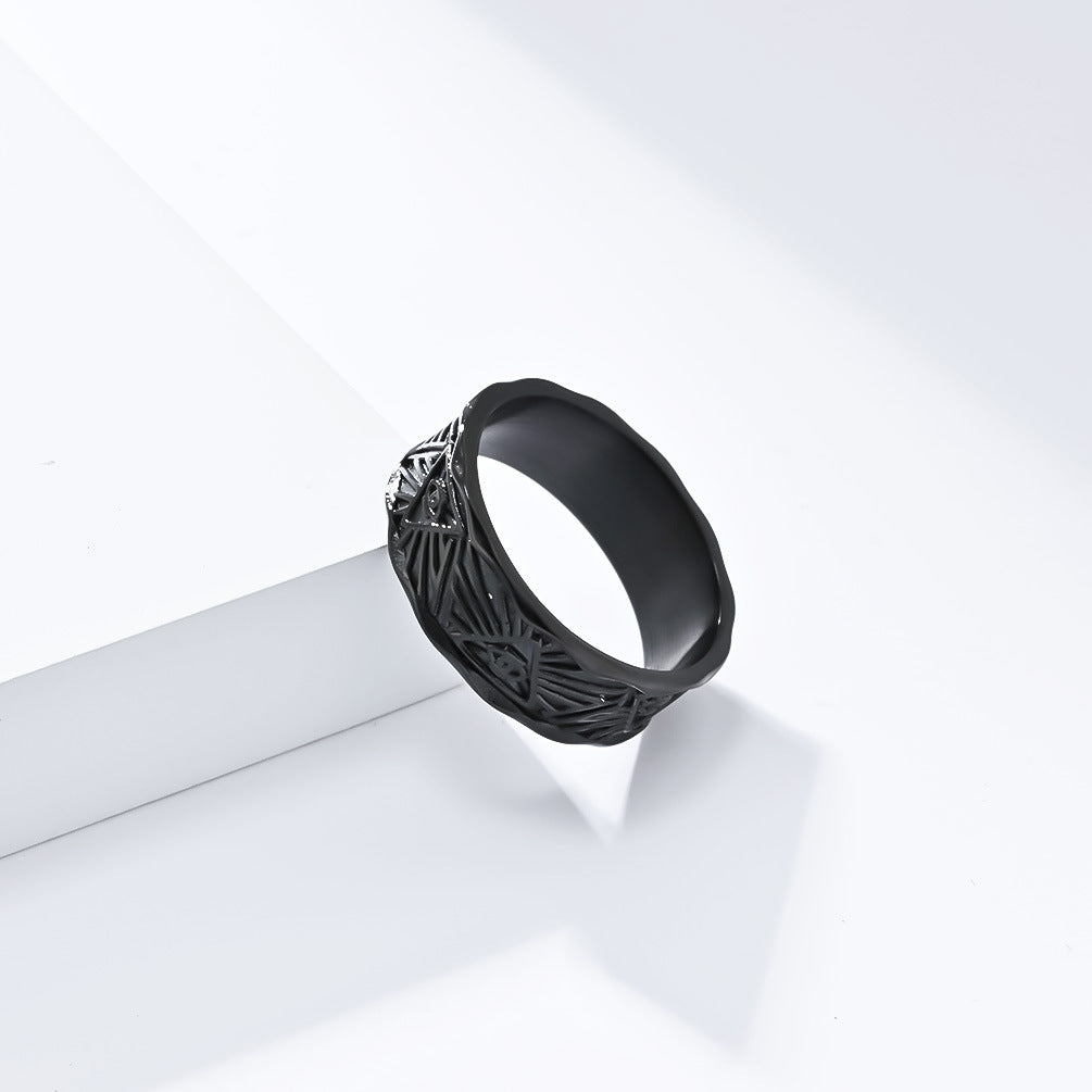 Retro Style Eye of Horus Titanium Steel Ring for Men